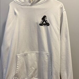 PALACE White Crewneck Sweatshirt with Black Logo
